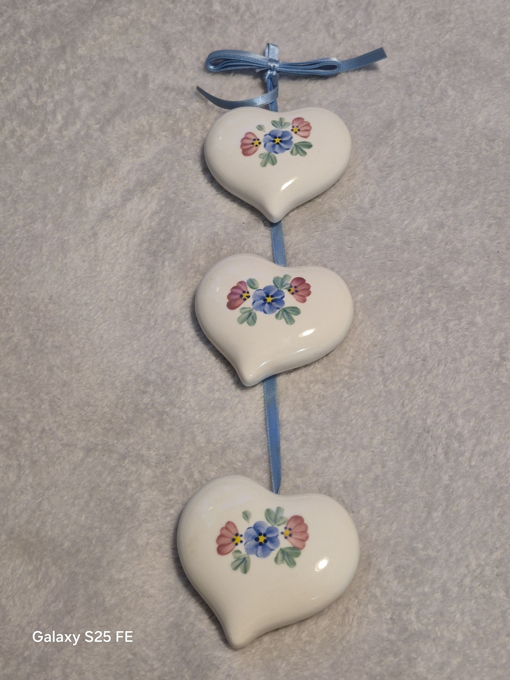 Handpainted Ceramic Hearts Wall Hanging